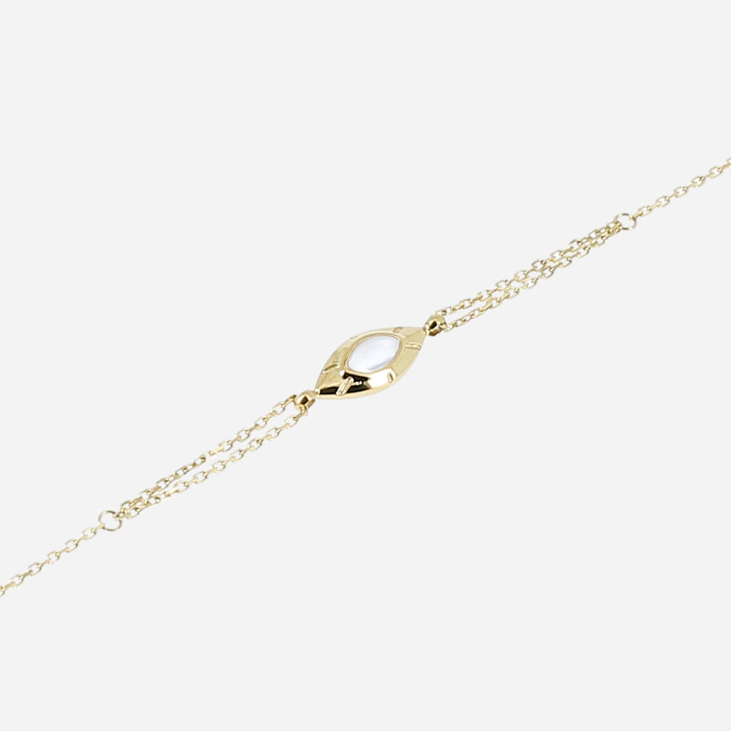 Zag Bijoux Zag Bijoux armband SBS23174-01WHT bracelet simple gold 15 + 3 CM
