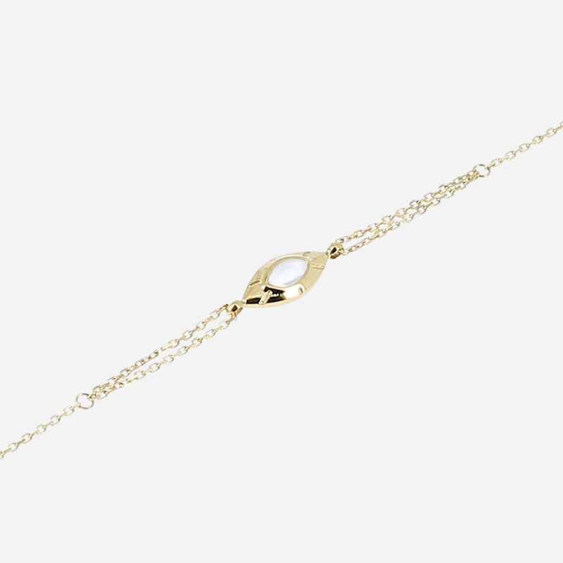 Zag Bijoux Zag Bijoux armband SBS23174-01WHT bracelet simple gold 15 + 3 CM