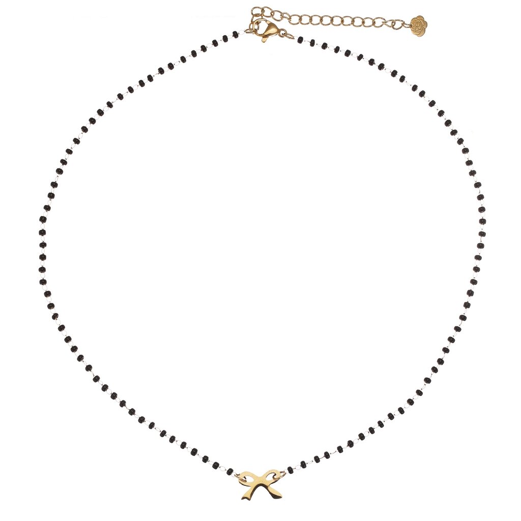 Rose & Camellia Rose & Camellia Ketting 6954 Necklace Bow black & gold 38 + 5 CM