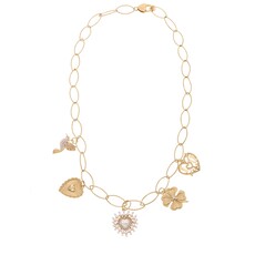 Rose & Camellia Rose & Camellia Ketting 16505 Necklace Vintage look charms gold 55 CM