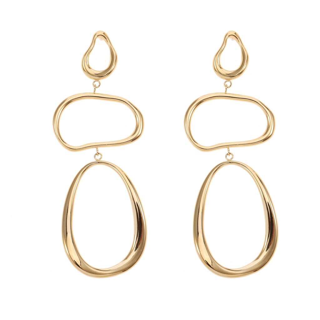 Rose & Camellia Rose & Camellia oorbellen 12502 Earrings Triplet gold 73 MM