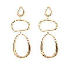 Rose & Camellia Rose & Camellia oorbellen 12502 Earrings Triplet gold 73 MM