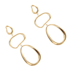 Rose & Camellia Rose & Camellia oorbellen 12502 Earrings Triplet gold 73 MM