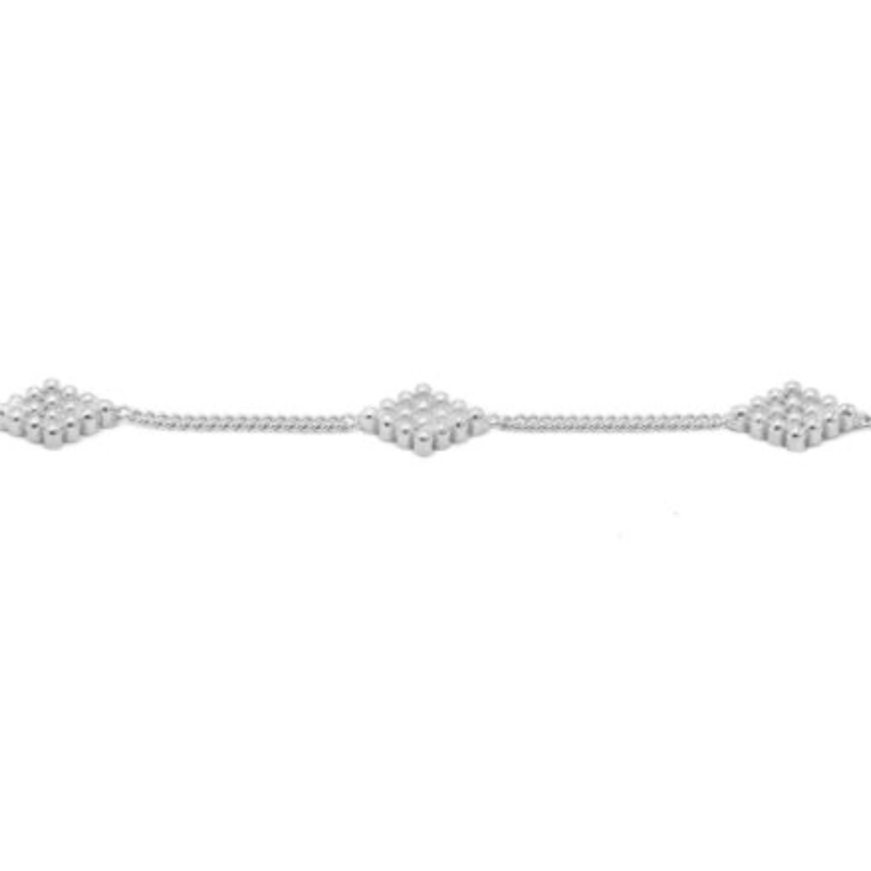 Karma Jewelry Karma Jewelry armband 94170S Bracelet Diamond shape dots 925 silver 15 + 3 CM
