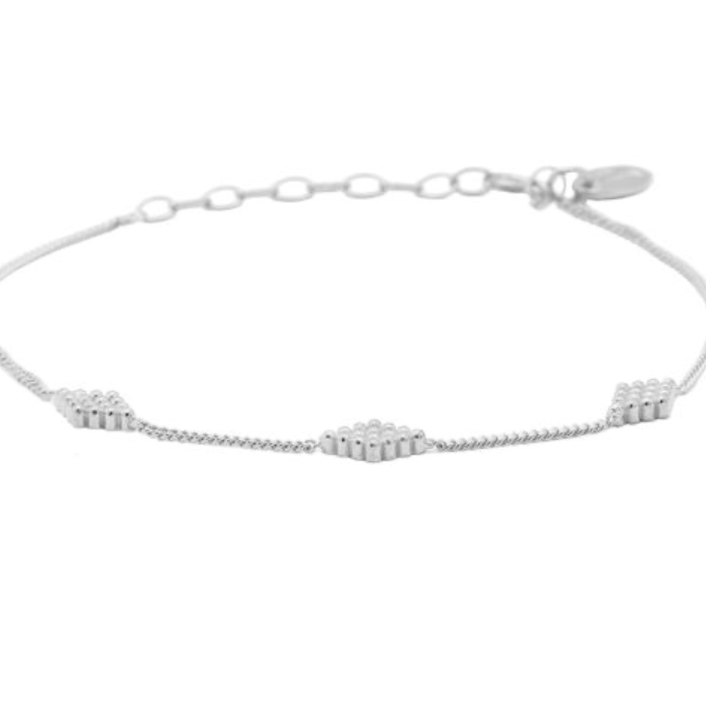 Karma Jewelry Karma Jewelry armband 94170S Bracelet Diamond shape dots 925 silver 15 + 3 CM