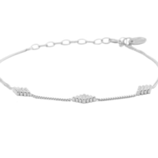 Karma Jewelry Karma Jewelry armband 94170S Bracelet Diamond shape dots 925 silver 15 + 3 CM