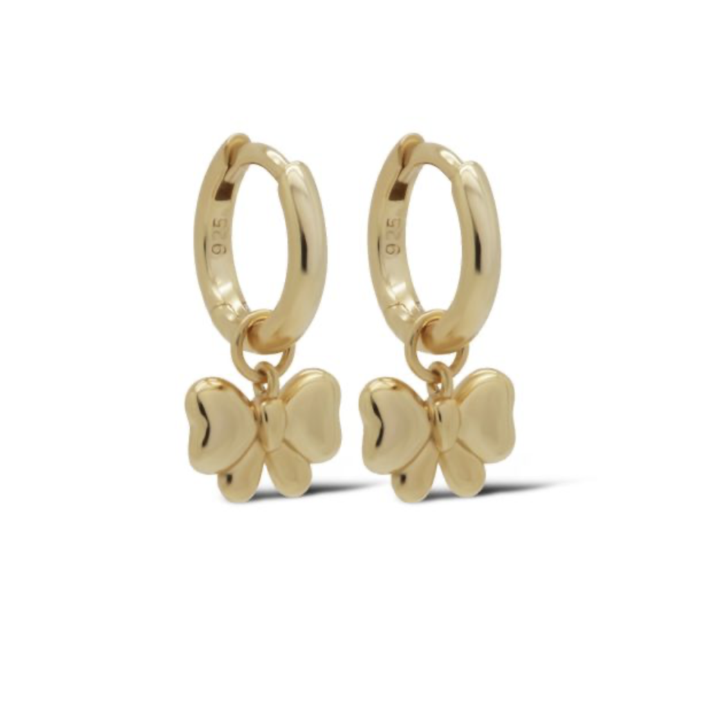 Karma Jewelry Karma Jewelry oorbellen  A156GP Earrings Hoops belle Bow 925 silver gold plated
