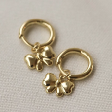 Karma Jewelry Karma Jewelry oorbellen  A156GP Earrings Hoops belle Bow 925 silver gold plated