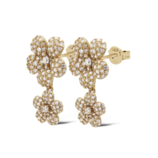 Karma Jewelry Karma Jewelry oorbellen X195 Earrings symbols XL Lillies Flowers 925 silver gold plated 25 MM