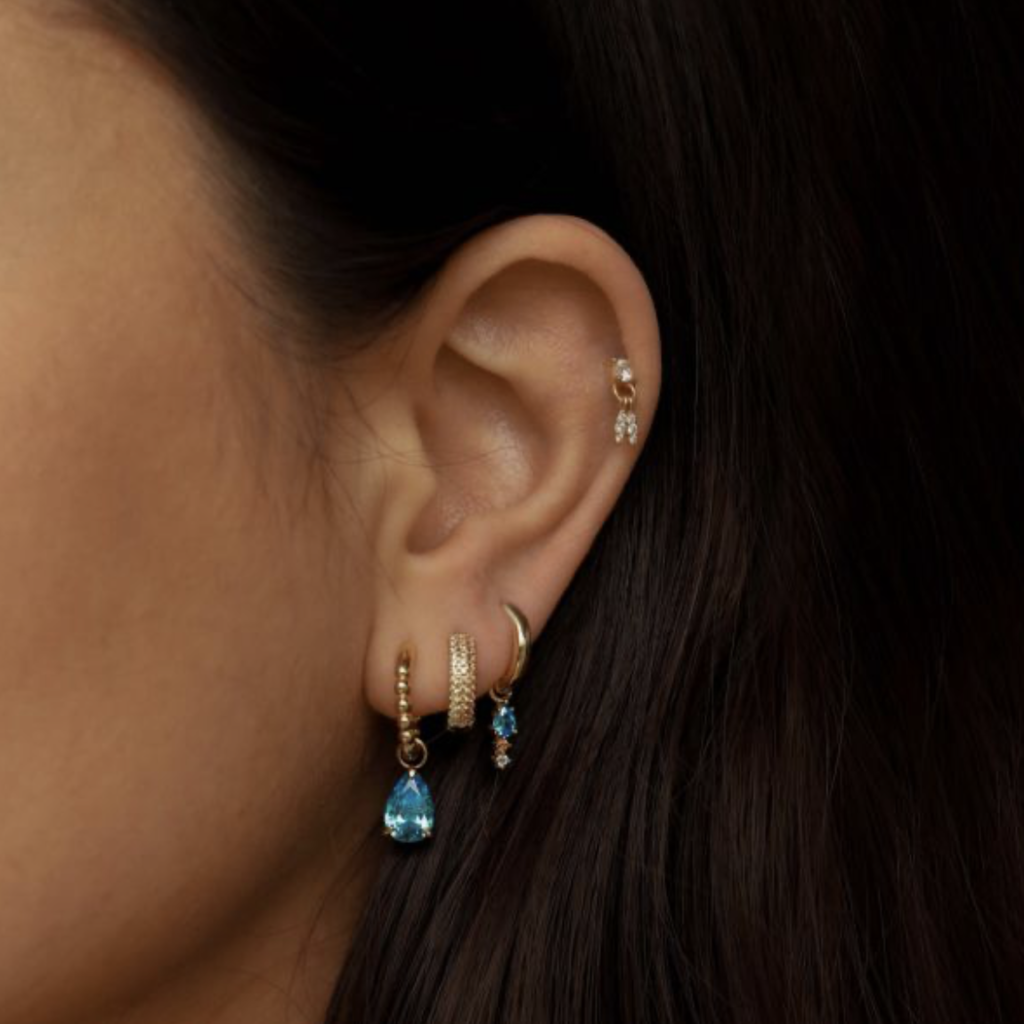 Karma Jewelry Karma Jewelry oorbellen A102GP Earrings Harper Chloe 925 silver gold plated