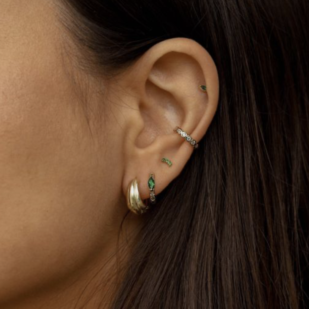 Karma Jewelry Karma Jewelry oorbellen H162GP_SC Earrings Hoops oval Dots spring colour 925 silver gold plated 12 MM