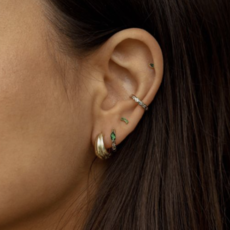 Karma Jewelry Karma Jewelry oorbellen H162GP_SC Earrings Hoops oval Dots spring colour 925 silver gold plated 12 MM