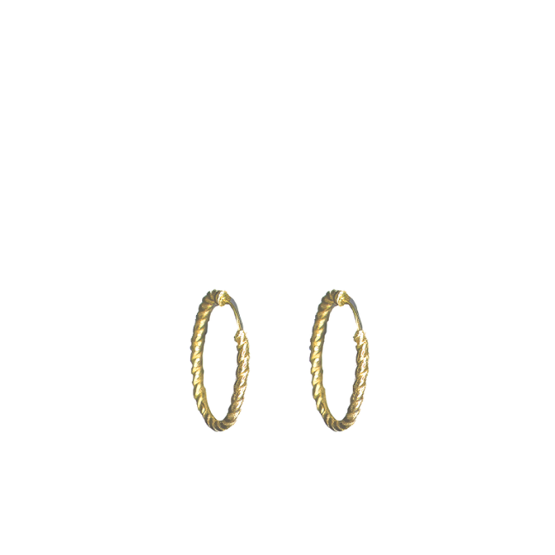Bauer Basics Bauer basics oorbellen XL gedraaid goud 3 MM / 2,5 CM