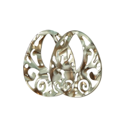 Bauer Basics Bauer Basics oorbel hangers Acetaat druppel opengewerkt M grijs blauw 4,5 cm