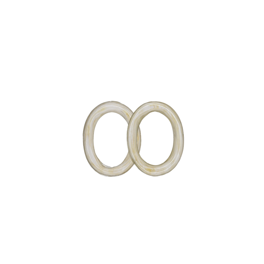 Bauer Basics Bauer Basics oorbel hangers Buffelhoorn ovaal M open Wit  3,5 CM