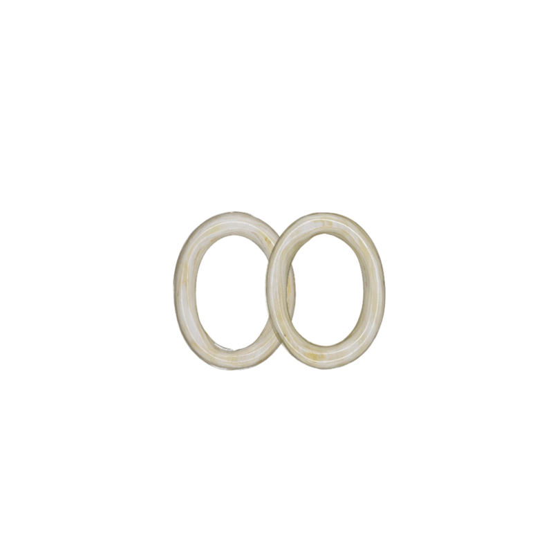 Bauer Basics Bauer Basics oorbel hangers Buffelhoorn ovaal M open Wit  3,5 CM