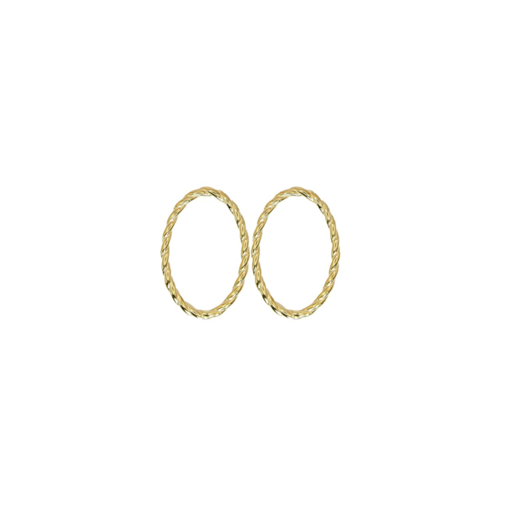 Bauer Basics Bauer Basics oorbel hangers Edelstaal ovaal S gedraaid goud 3 CM