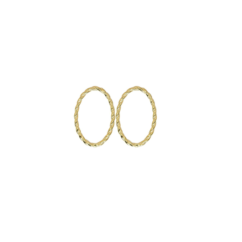 Bauer Basics Bauer Basics oorbel hangers Edelstaal ovaal S gedraaid goud 3 CM