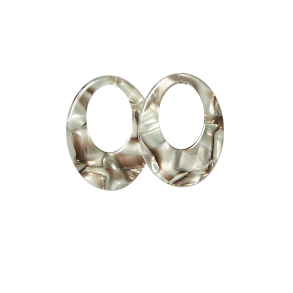 Bauer Basics Bauer Basics Oorbel hangers Acetaat Ovaal M dicht grijsblauw 4,5 CM