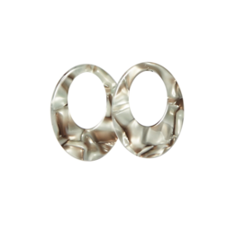 Bauer Basics Bauer Basics Oorbel hangers Acetaat Ovaal M dicht grijsblauw 4,5 CM