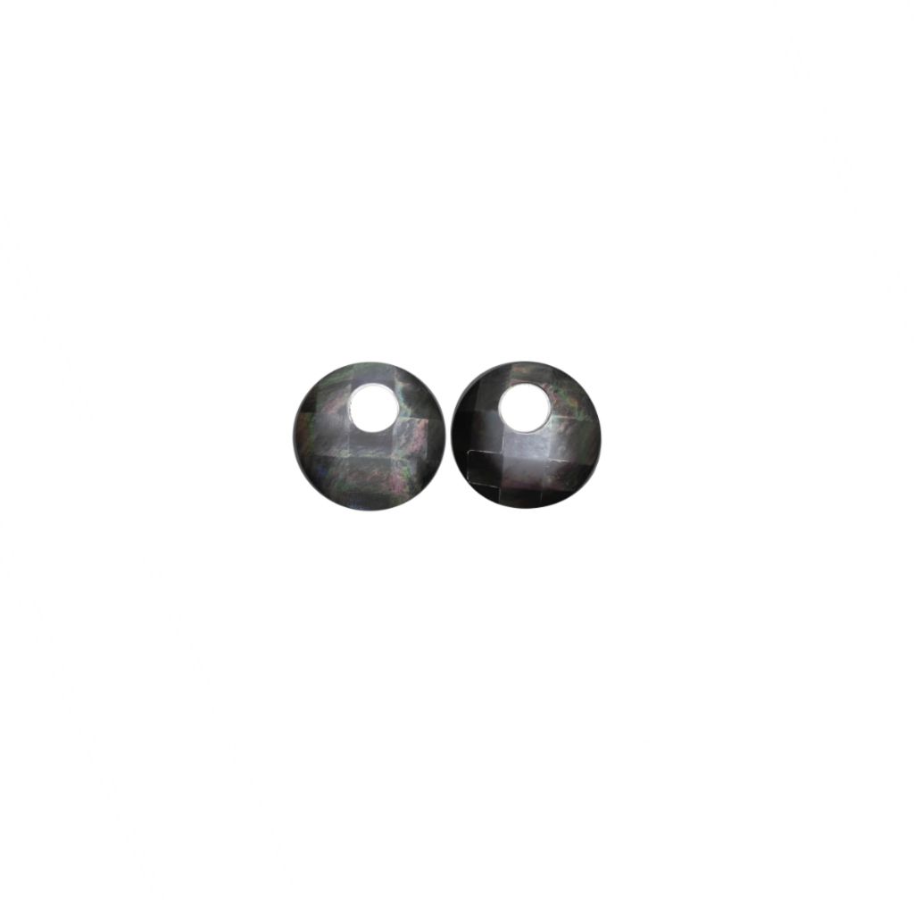 Bauer Basics Bauer Basics oorbel hanger Rond facet geslepen boven Parelmoer zwart 2 CM
