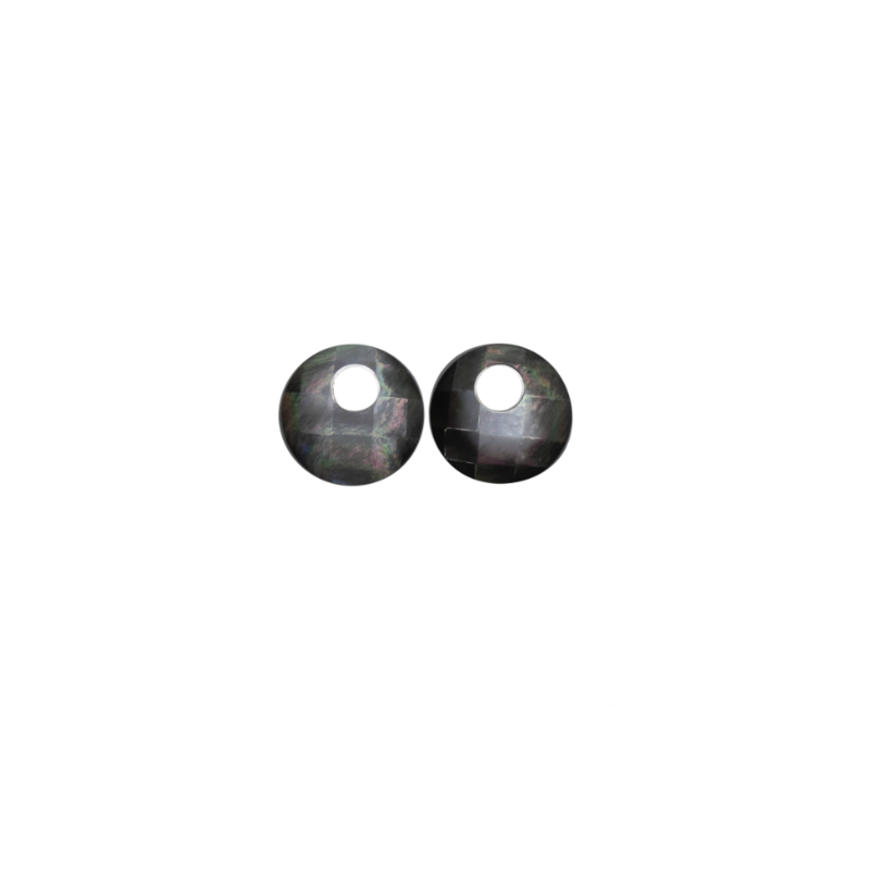 Bauer Basics Bauer Basics oorbel hanger Rond facet geslepen boven Parelmoer zwart 2 CM