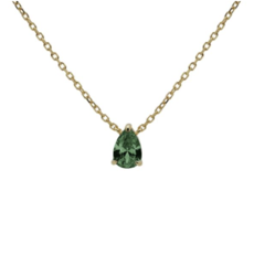 Karma Jewelry Karma Jewelry ketting T304GP_EG Necklace Julia Emerald Green 925 silver gold plated 39 + 5 CM