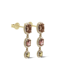 Karma Jewelry Karma Jewelry oorbellen X192GP_ SA Earrings symbols XL Rosa Salmon 925 Silver gold plated 30 MM
