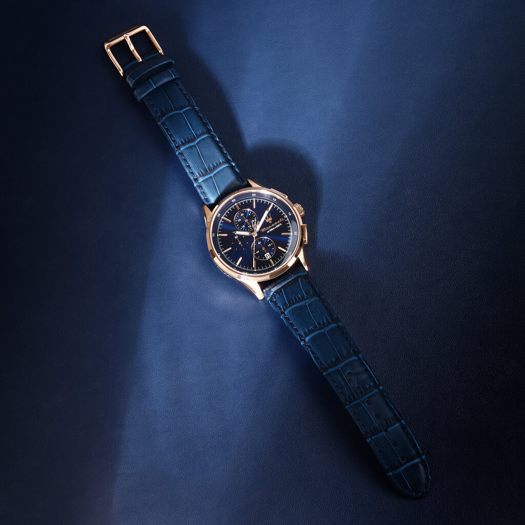 Maserati Maserati R8871624009 Sorpasso Chronograph watch (rose goud/blauw) 42 MM heren horloge