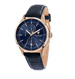 Maserati Maserati R8871624009 Sorpasso Chronograph watch (rose goud/blauw) 42 MM heren horloge