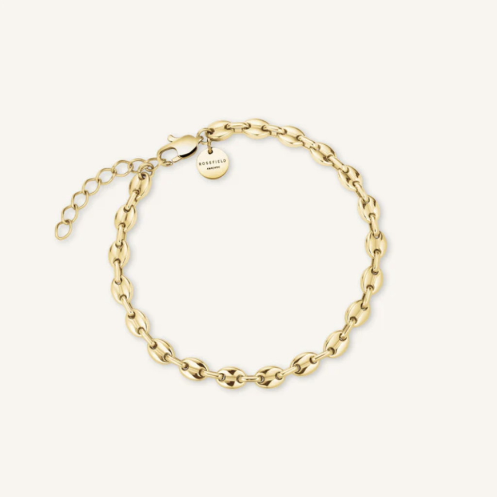 Rosefield Rosefield armband JBCSG-J1052 Bracelet Coffee Bean goud 16.5 + 3 CM