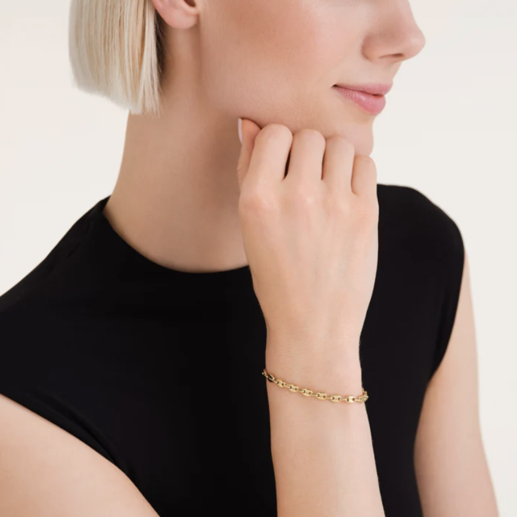 Rosefield Rosefield armband JBCSG-J1052 Bracelet Coffee Bean goud 16.5 + 3 CM