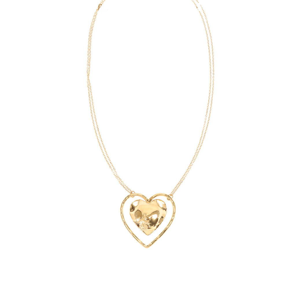 Rose & Camellia Rose & Camellia ketting 08956 Necklacke heart big gold 38 + 5 CM