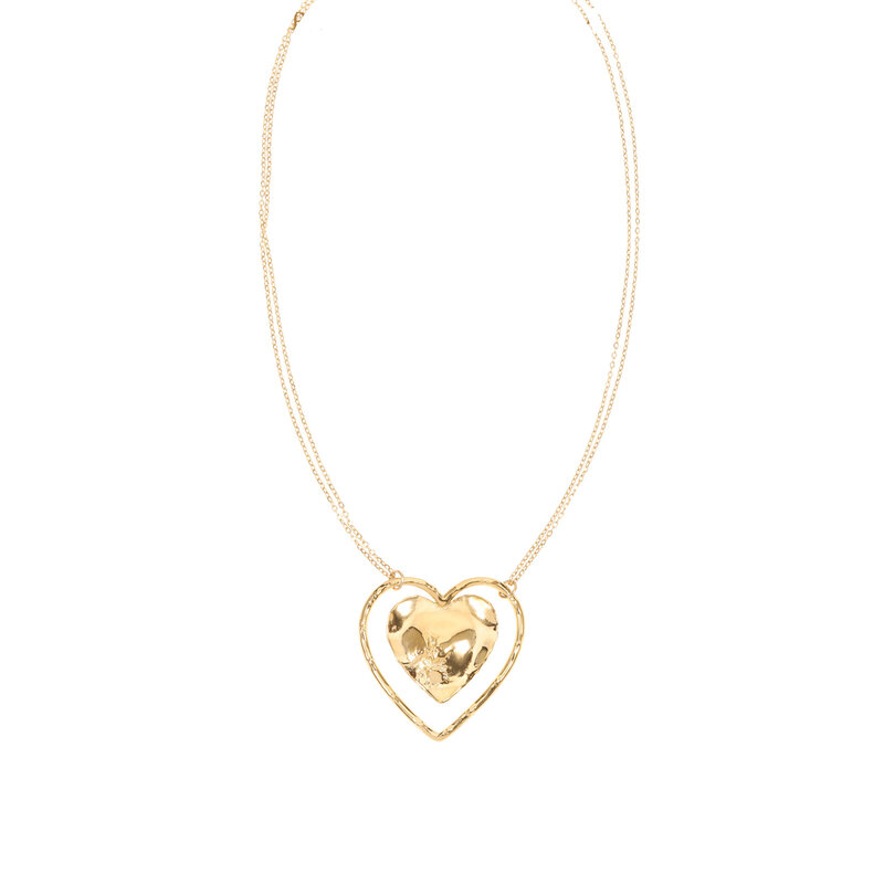 Rose & Camellia Rose & Camellia ketting 08956 Necklacke heart big gold 38 + 5 CM