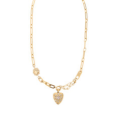 Rose & Camellia Rose & Camellia ketting 10951 Necklace heart stones gold 40 + 5 CM