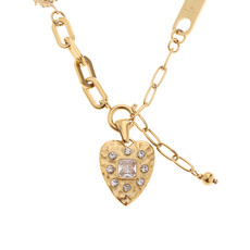 Rose & Camellia Rose & Camellia ketting 10951 Necklace heart stones gold 40 + 5 CM