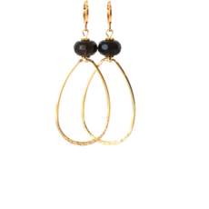 Ellen Meijer Ellen Meijer oorbellen Rookkwarts 24k gold plated 6,5 CM