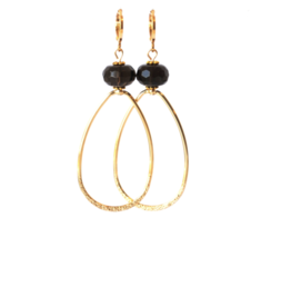 Ellen Meijer Ellen Meijer oorbellen Rookkwarts 24k gold plated 6,5 CM
