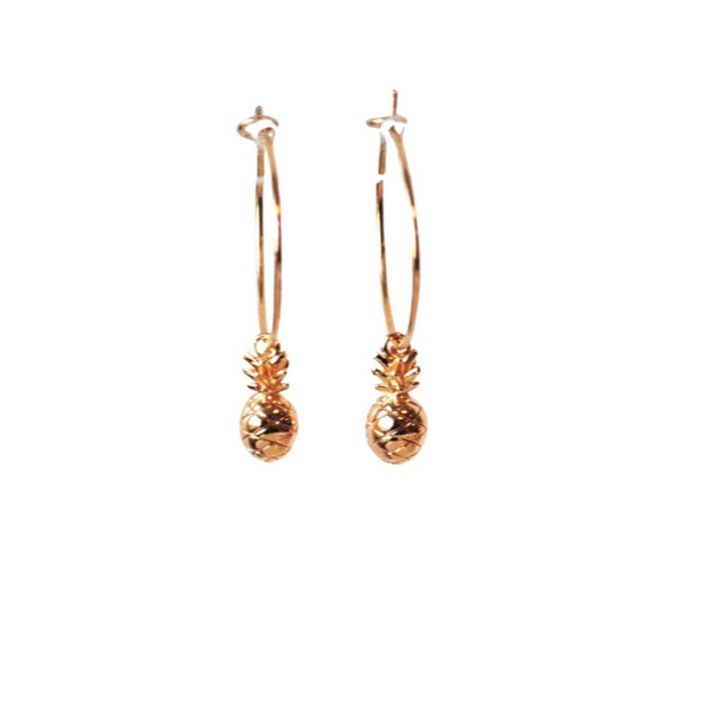 Ellen Meijer Ellen Meijer Oorbellen Ananas gold plated 2,5 CM