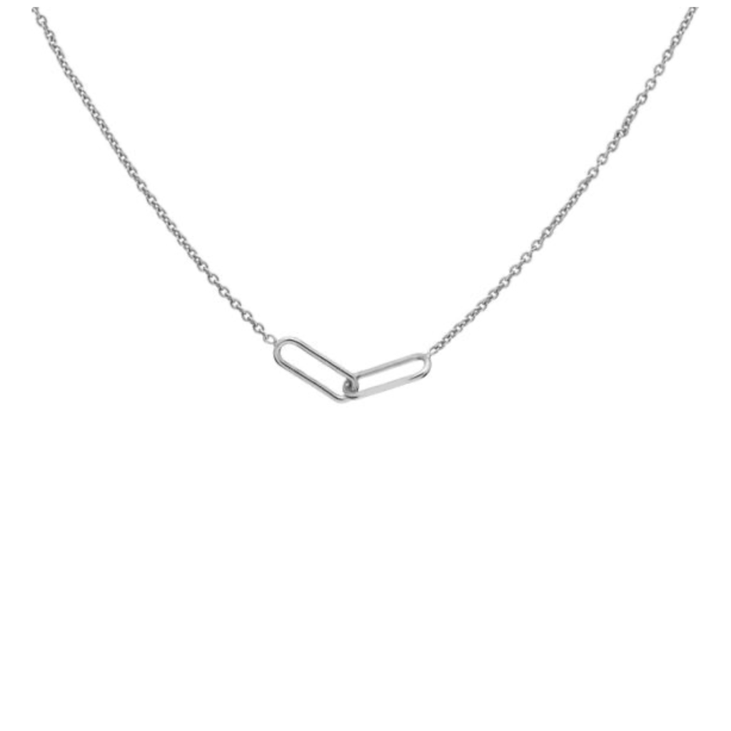Karma Jewelry Karma Jewelry ketting T273S Necklace double square 925 silver 39 + 5 CM