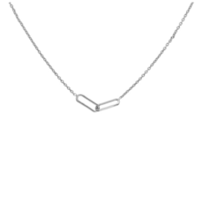 Karma Jewelry Karma Jewelry ketting T273S Necklace double square 925 silver 39 + 5 CM