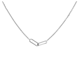 Karma Jewelry Karma Jewelry ketting T273S Necklace double square 925 silver 39 + 5 CM