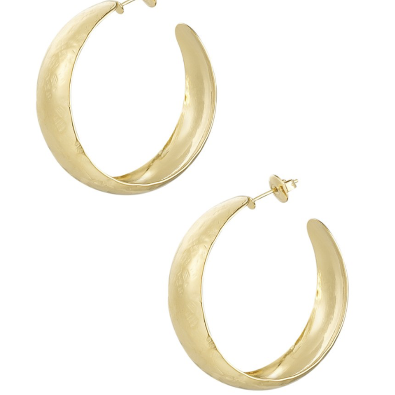 Yehwang Yehwang oorbellen 0291604-188 Earrins Hoops structure gold 4CM