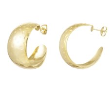 Yehwang Yehwang oorbellen 0291599-188 Earrings moon stips gold 3.2 CM
