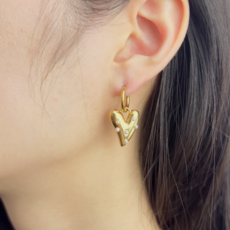 Label Deluxe Bijoux Sofi oorbellen 274509 Earring hearts pearls gold