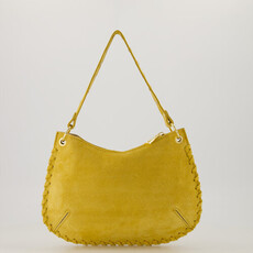 Label Deluxe bag Casey Schouder tas  68276 Shoulder bag Yellow suede leather 26 x 17 x 1 CM