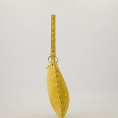 Label Deluxe bag Casey Schouder tas  68276 Shoulder bag Yellow suede leather 26 x 17 x 1 CM
