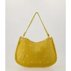 Label Deluxe bag Casey Schouder tas  68276 Shoulder bag Yellow suede leather 26 x 17 x 1 CM