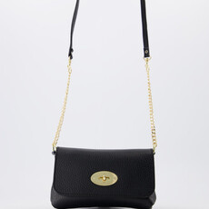 Label Deluxe bag Finley Crossbody tas  76282 Crossbody bag Black real leather 14 x 11 x 3 CM