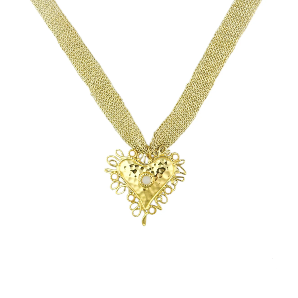 Label Deluxe Bijoux Label Deluxe ketting 8825 Necklace Big heart gold 40 + 5 CM